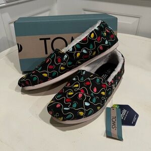 TOMS Black Alpargata with Colorful Light Design